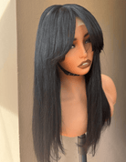 16" 1 JET BLACK Vicki Human Hair 5x5" Fringe Wig - Milk & Honey Wigs