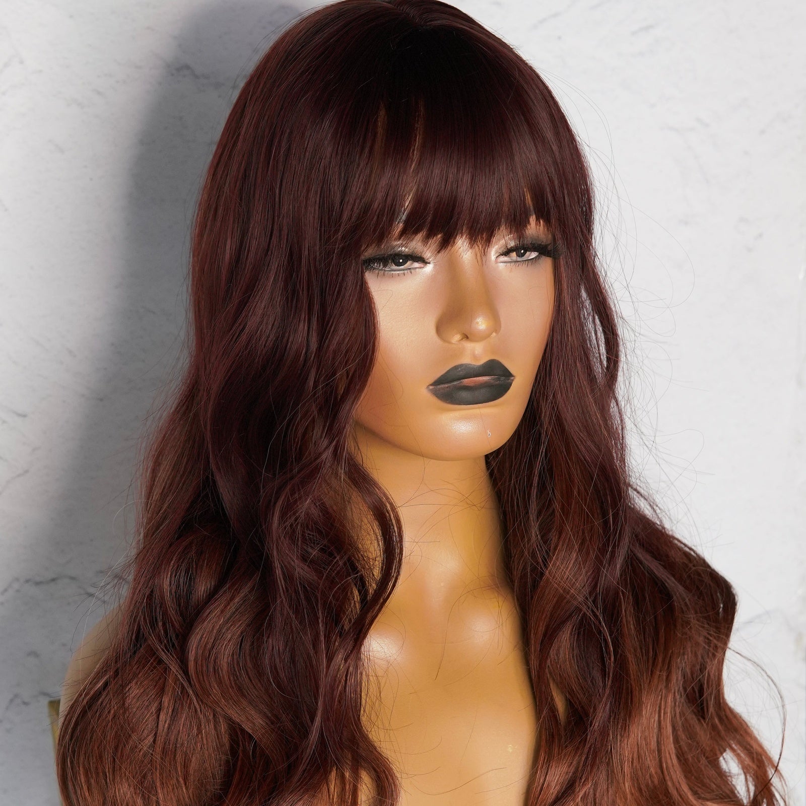 AUTUMN Mahogany Brown Ombre Fringe Wig - Milk & Honey Wigs