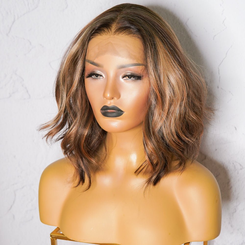 BOBBY Ombre Brown Lace Front Wig - Milk & Honey Wigs
