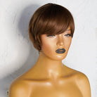 BRIDE Caramel Brown Pixie Cut Fringe Wig - Milk & Honey Wigs
