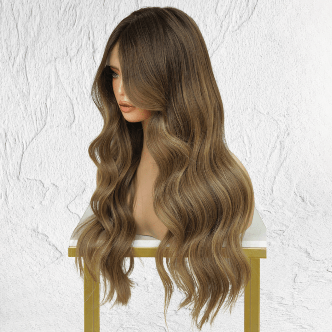 Brown Ombre Human Hair Lace Front Wig - Milk & Honey Wigs