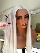 CLEO Platinum White Blonde Human Hair Medical Cap Wig 16” ** READY TO SHIP ** - Milk & Honey Wigs