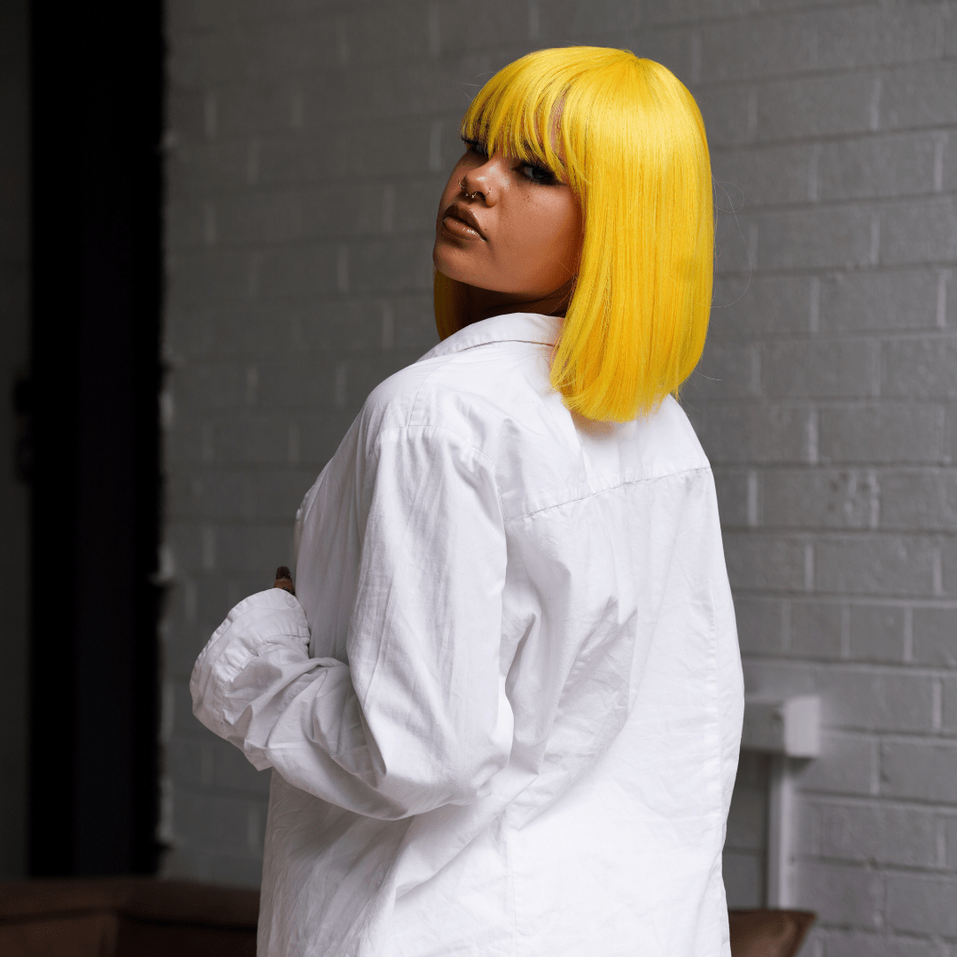 COURTNEY Yellow Fringe Wig - Milk & Honey Wigs