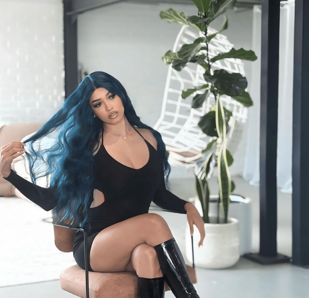 DELILAH Teal Blue 30" Lace Front Wig - Milk & Honey Wigs