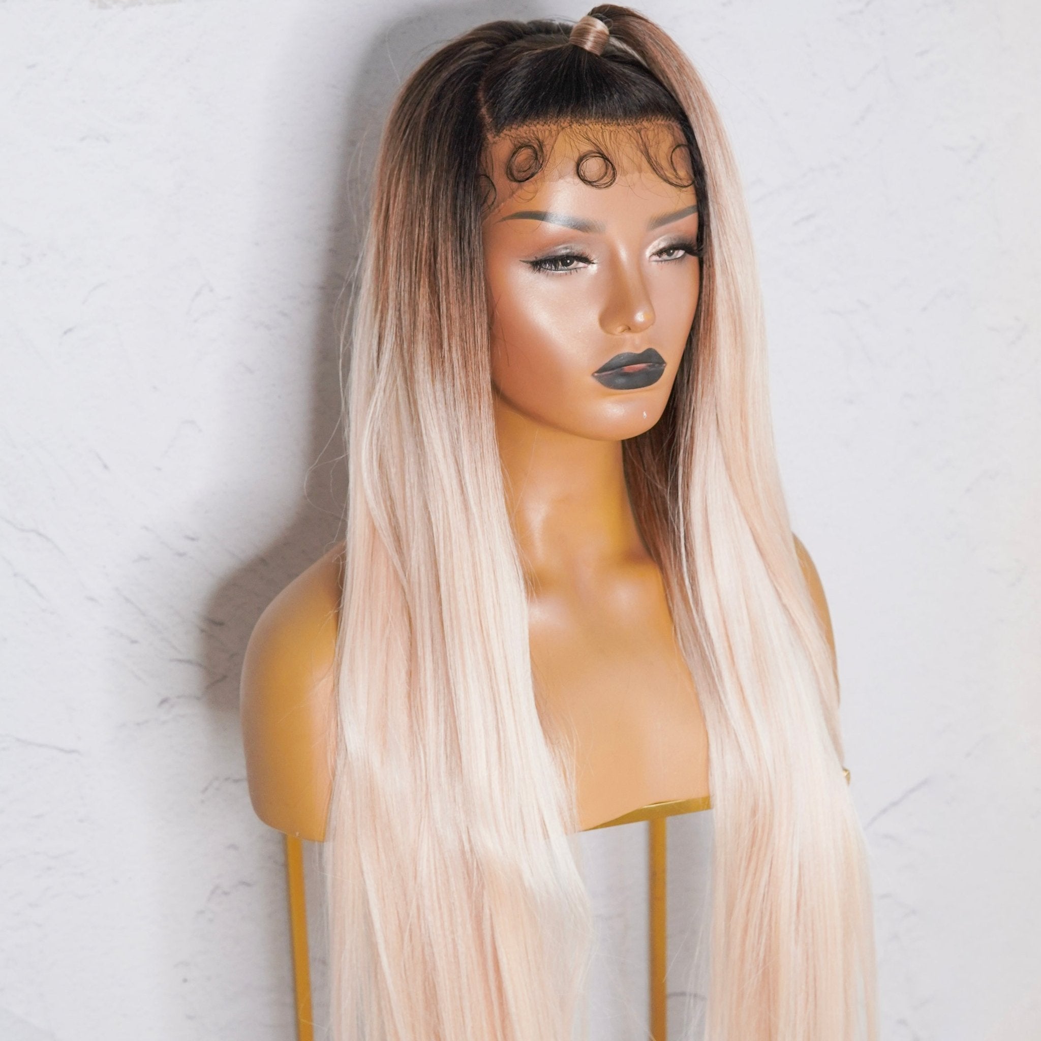 ESTELLE Brown Ombre Up Do Lace Front Wig - Milk & Honey Wigs