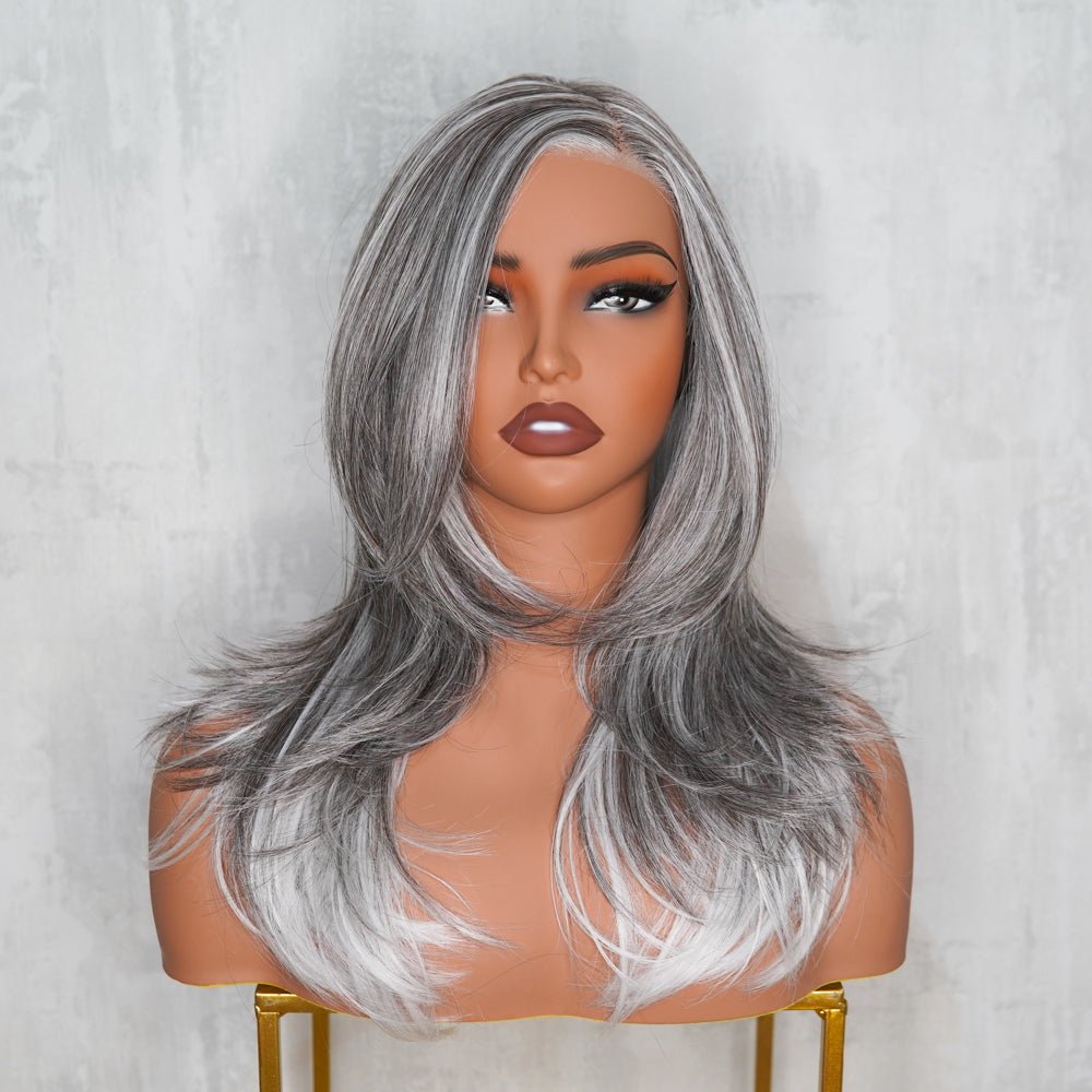 JEAN Ash Grey ( Salt & Pepper ) 13X6 Lace Front Wig - Milk & Honey Wigs