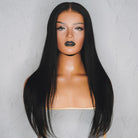 SEAMLESS 1 JET BLACK Straight Human Hair Wig 24" - Milk & Honey Wigs
