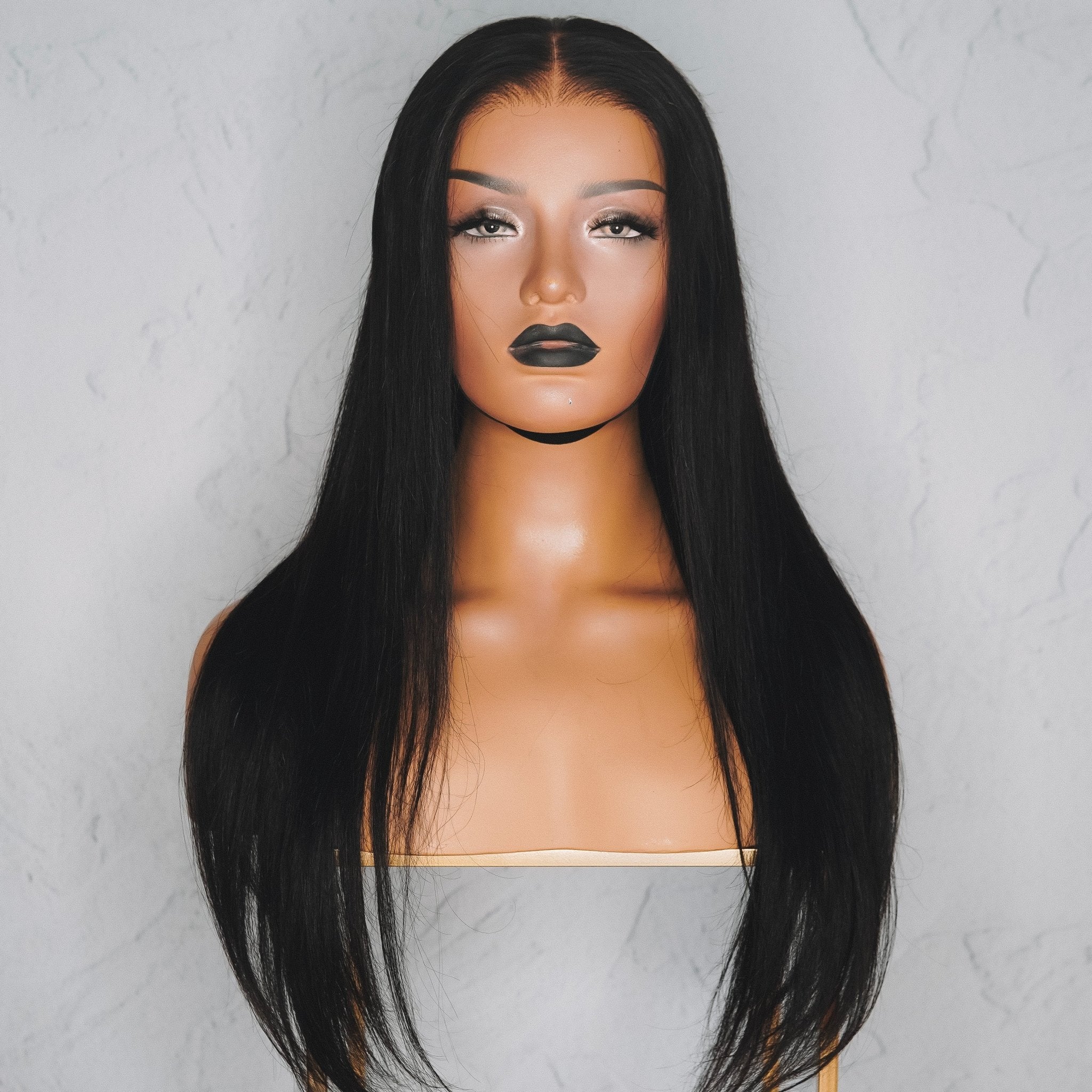 SEAMLESS 1 JET BLACK Straight Human Hair Wig 24" - Milk & Honey Wigs