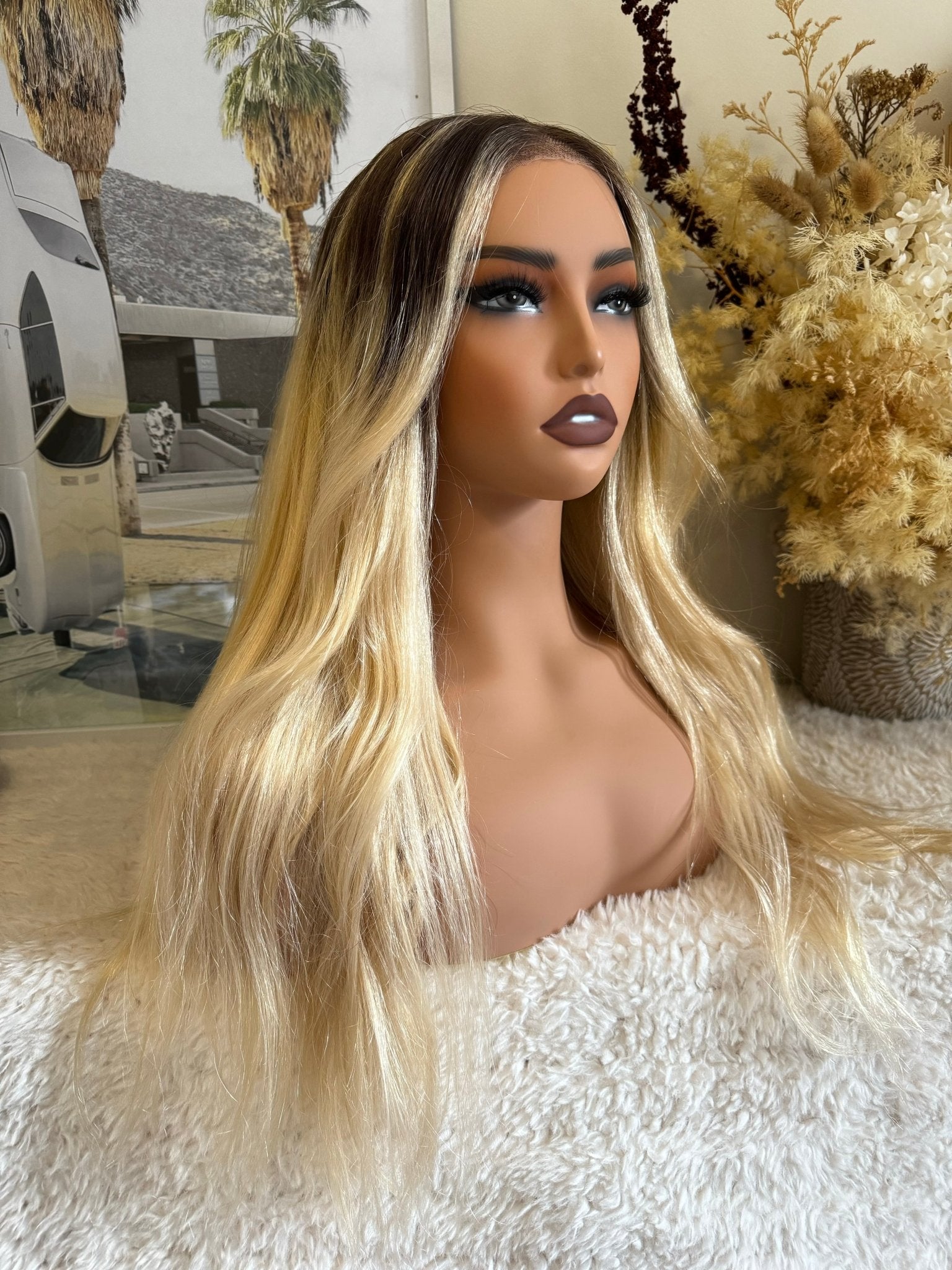 SEAMLESS OMBRE Straight Human Hair Wig 22” **READY TO SHIP** - Milk & Honey Wigs