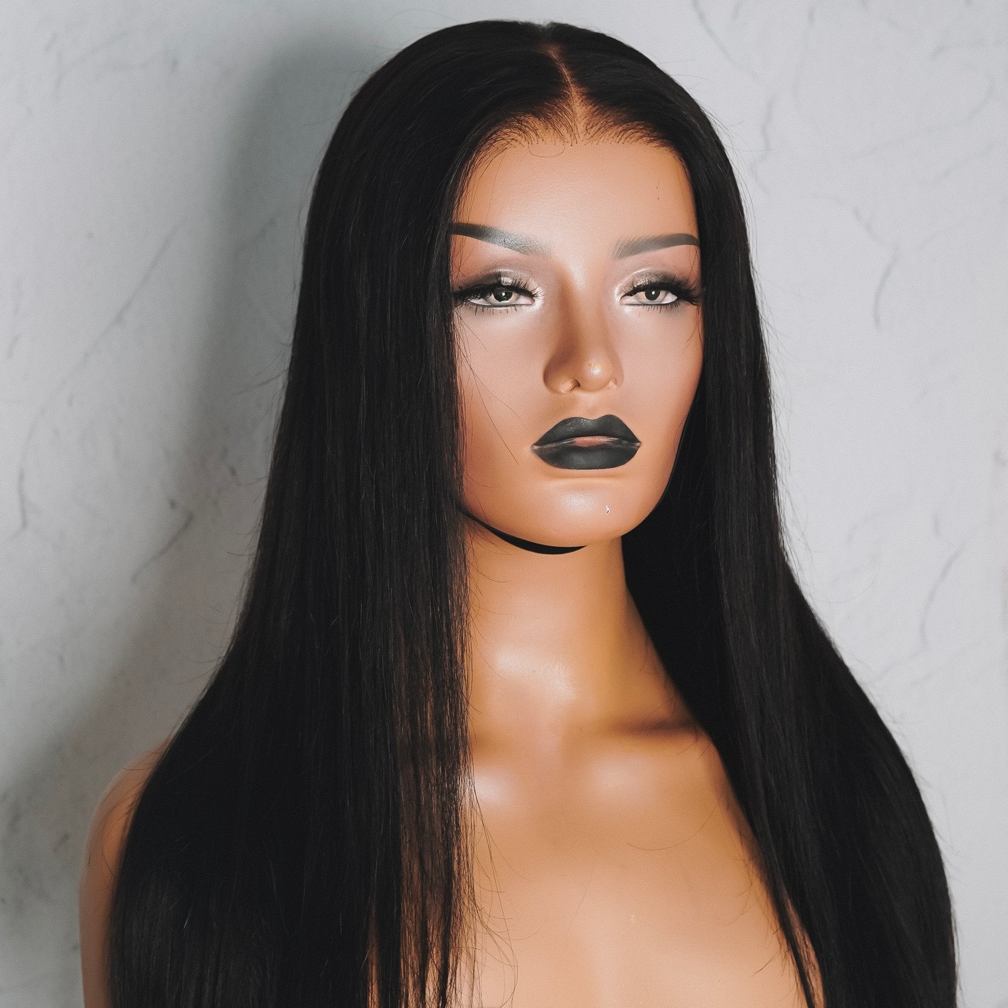 SEAMLESS Ready To Wear 9x6" 1 JET BLACK Straight Human Hair Wig - Milk & Honey Wigs