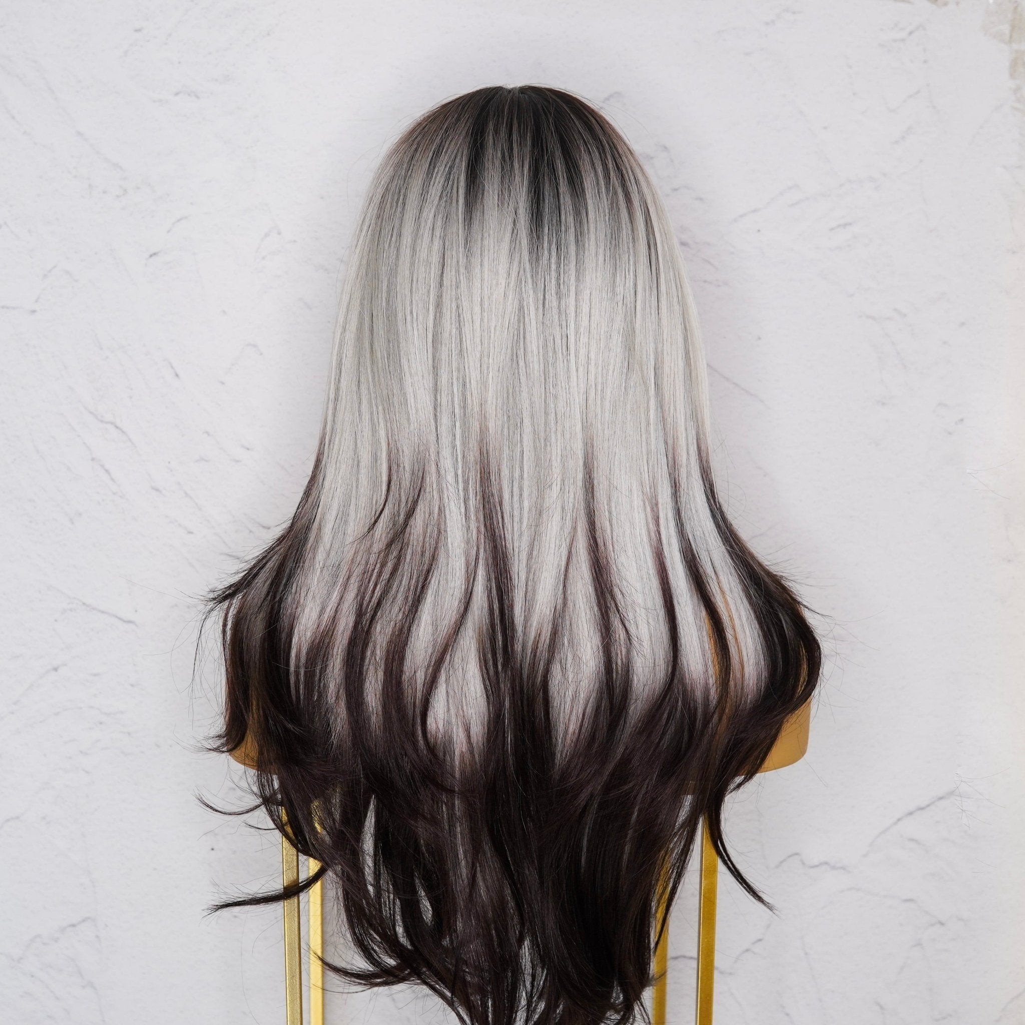 SELENE Grey Black Ombre Lace Front Wig - Milk & Honey Wigs
