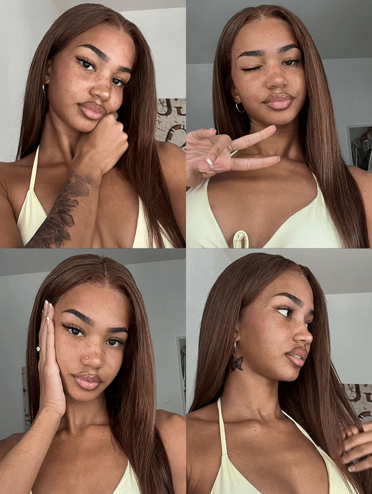 SOPHIE Brown Human Hair Lace Front Wig - Milk & Honey Wigs