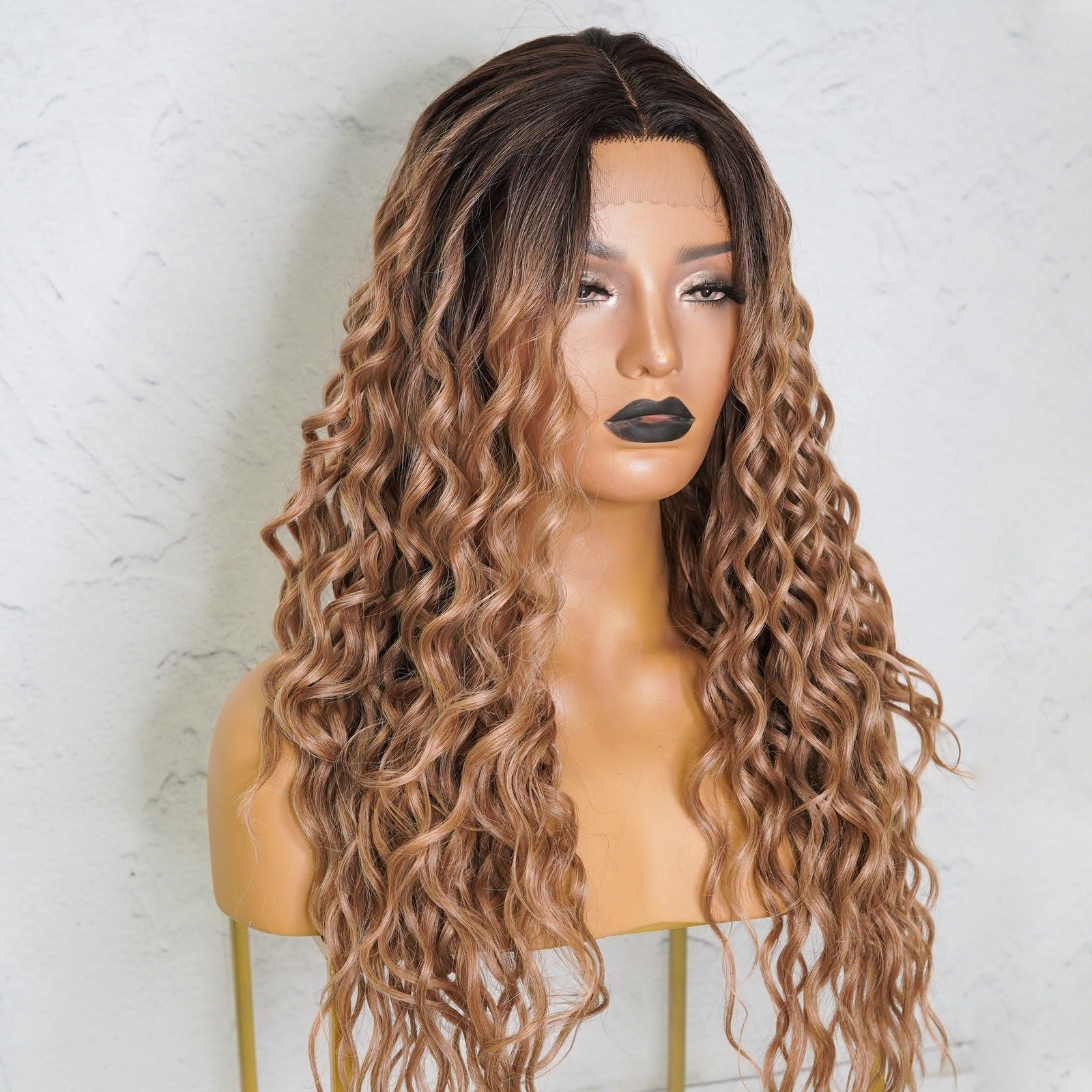 TEGAN Caramel Curly Lace Front Wig - Milk & Honey Wigs