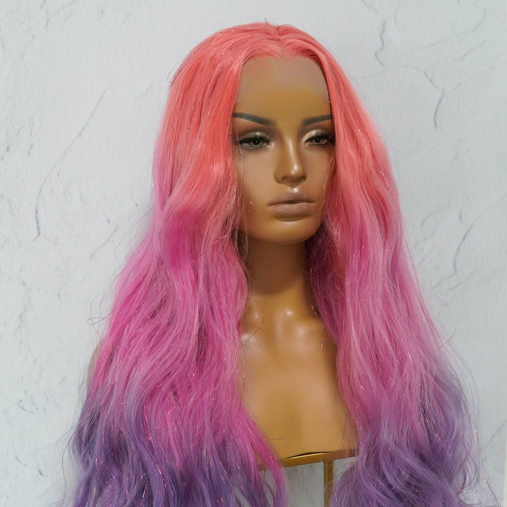 AMBER Tinsel Glitter Ombre Lace Front Wig | RAINBOW WIGS | COLOURFUL WIGS | WIGS ONLINE | WIGS AUSTRALIA 