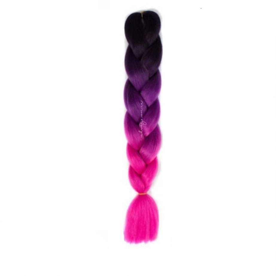 BLACK | DEEP PINK | HOT PINK OMBRÉ 24" - Milk & Honey Wigs
