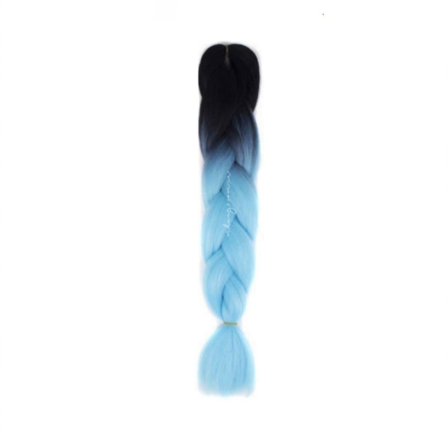 BLACK | OCEAN BLUE OMBRÉ 24" - Milk & Honey Wigs