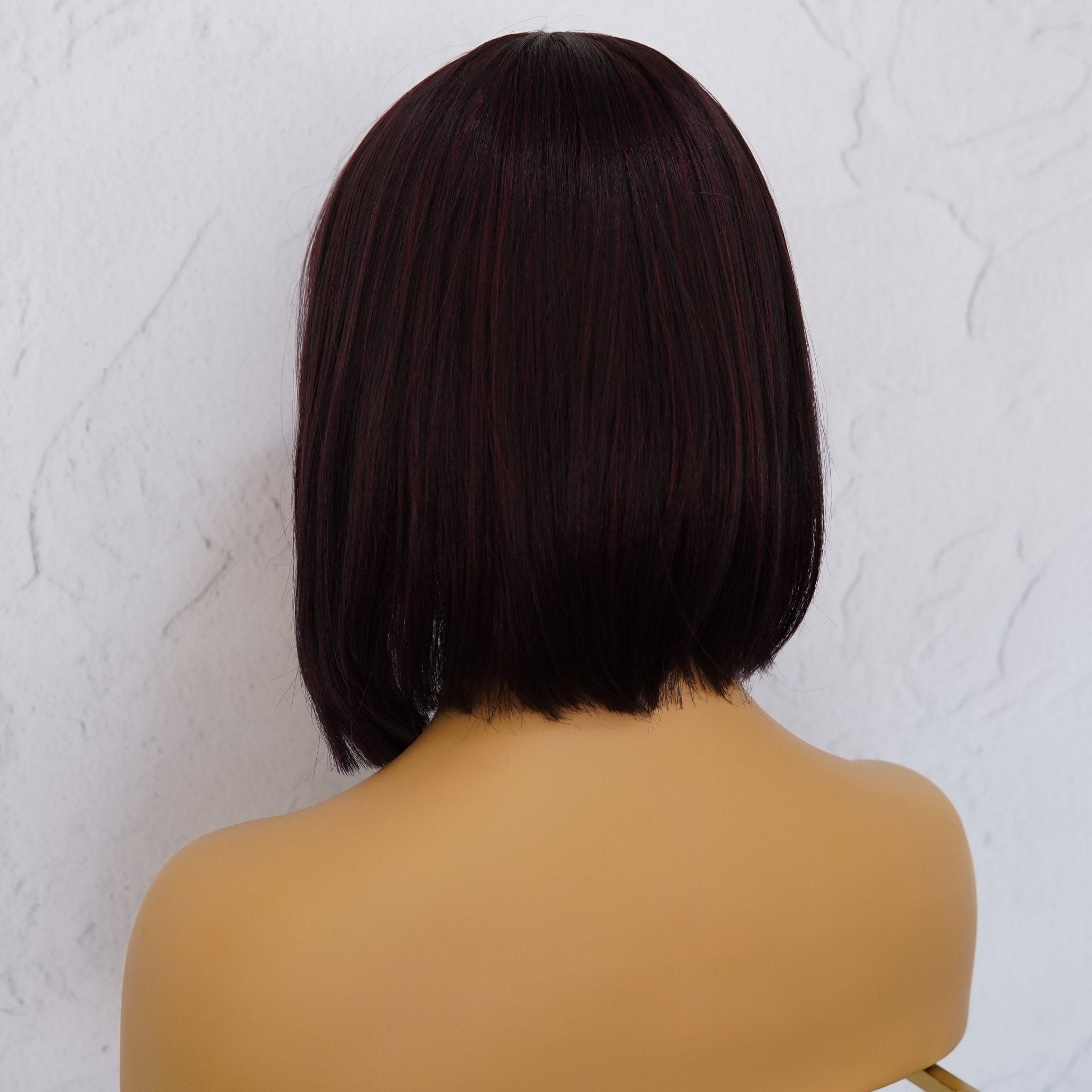 COURTNEY Burgundy Fringe Wig - Milk & Honey