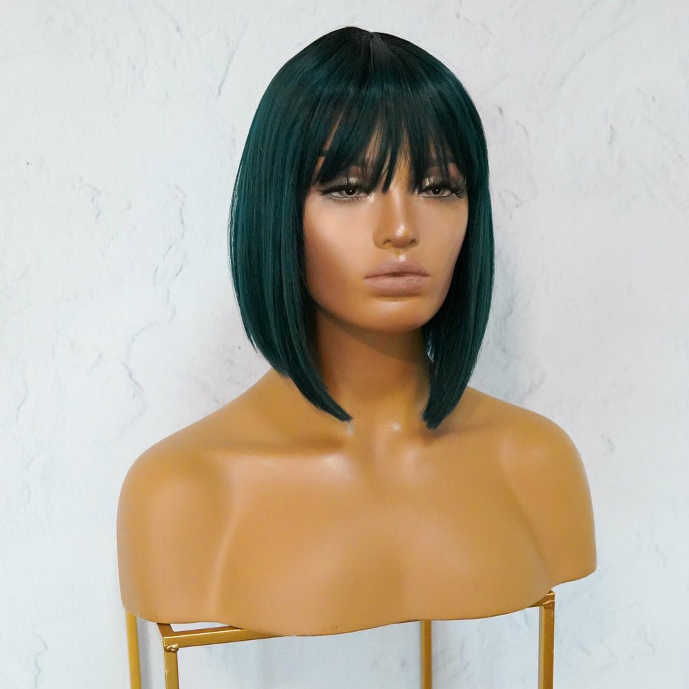 COURTNEY Teal Fringe Wig - Milk & Honey