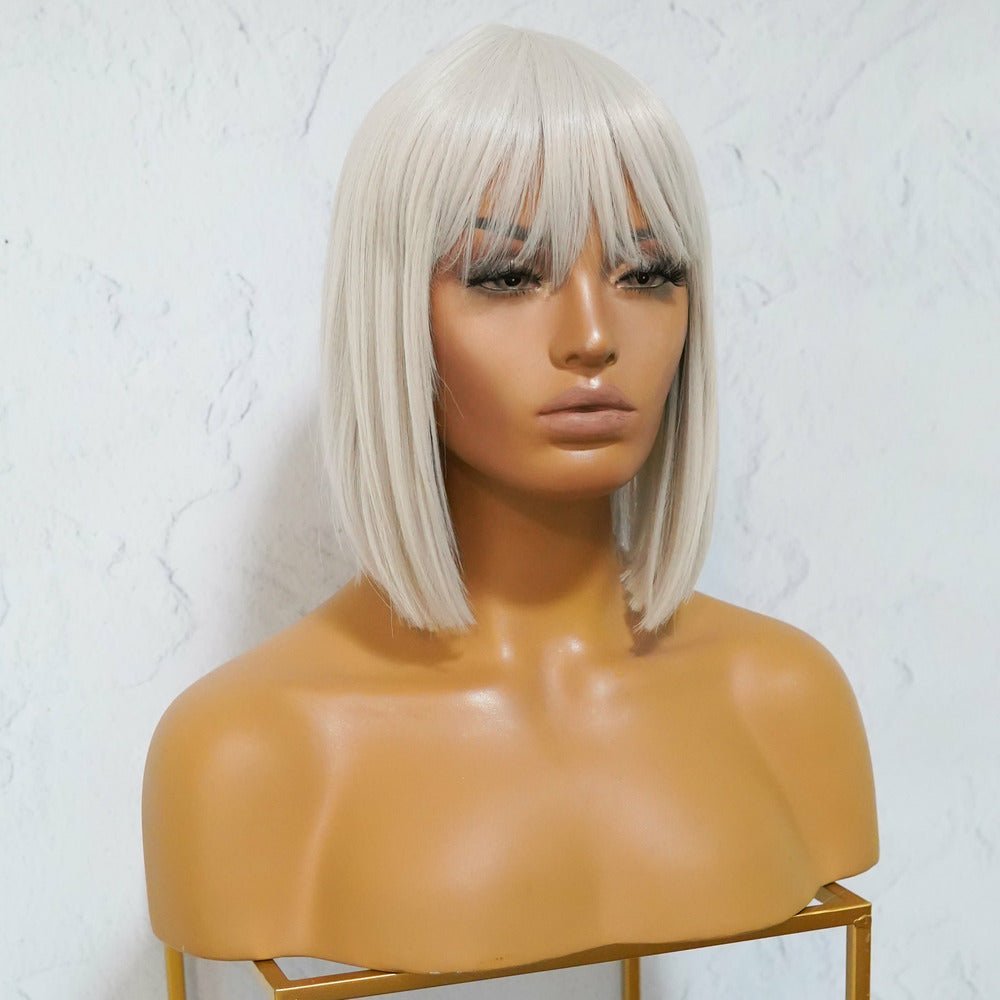 COURTNEY White Blonde Fringe Wig - Milk & Honey Wigs