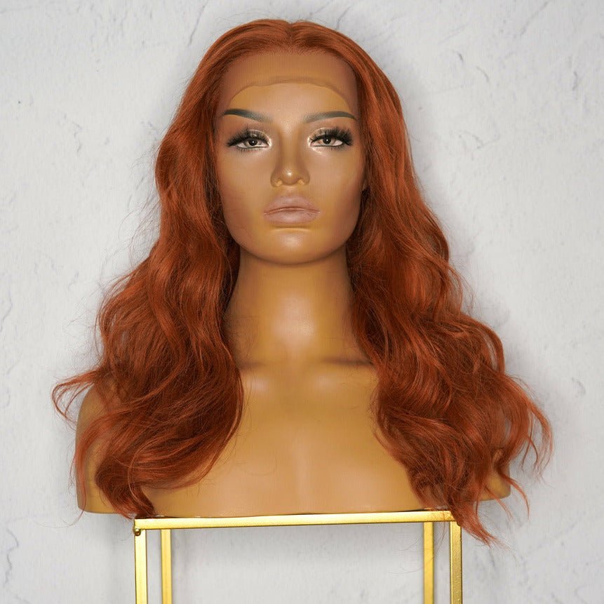 ERIKA Red Human Hair Lace Front Wig - Milk & Honey