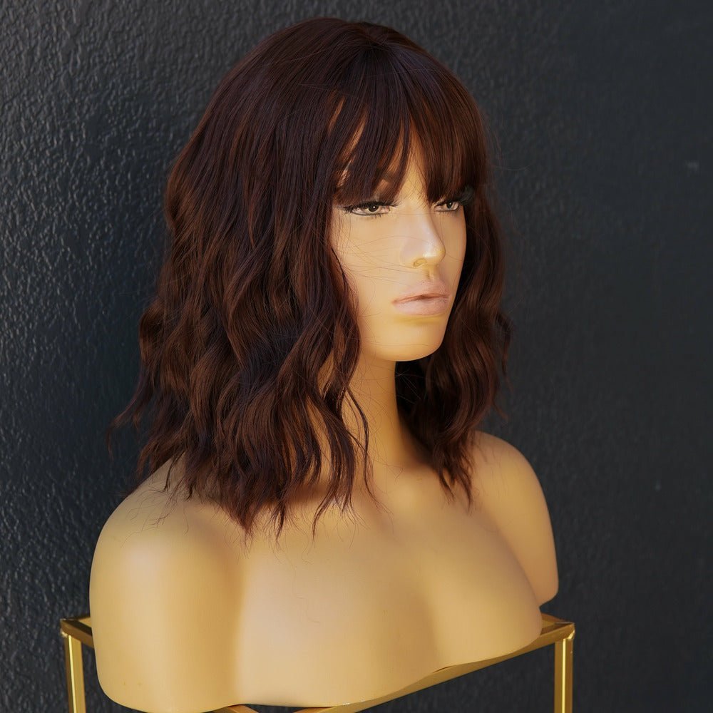 HAYLEY Brown Bob Fringe Wig - Milk & Honey Wigs