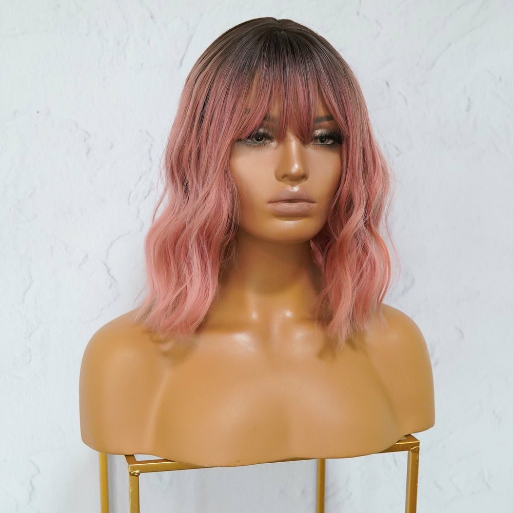 HAYLEY Ombre Pink Bob Fringe Wig - Milk & Honey Wigs