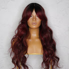 HENLEY Burgundy Lace Fringe Wig - Milk & Honey Wigs