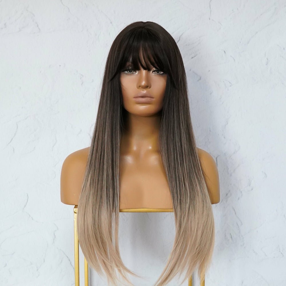 ISHA Brown Ombre Fringe Wig - Milk & Honey Wigs