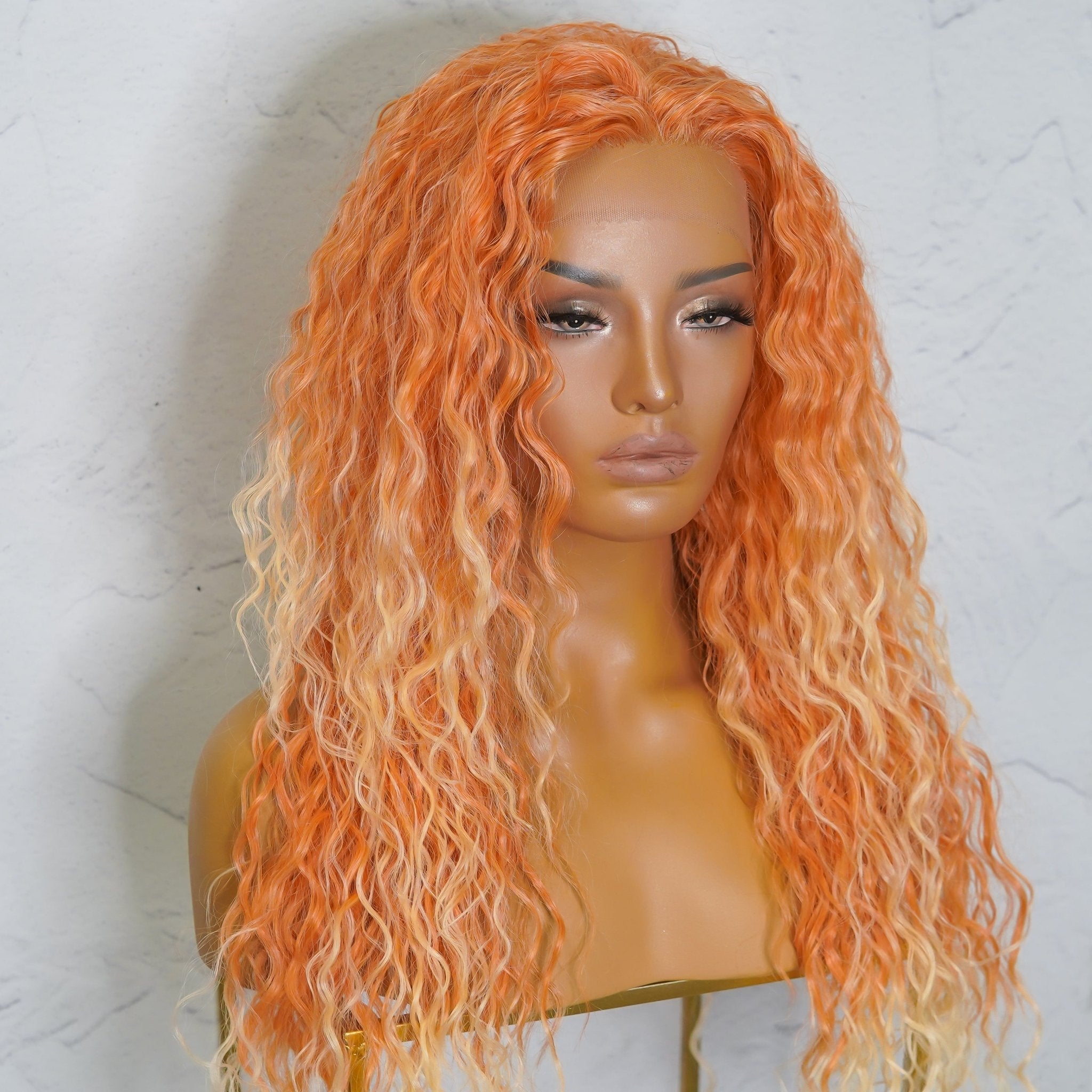 JAGGER Ombré Orange Wavy 24" Lace Front Wig - Milk & Honey Wigs