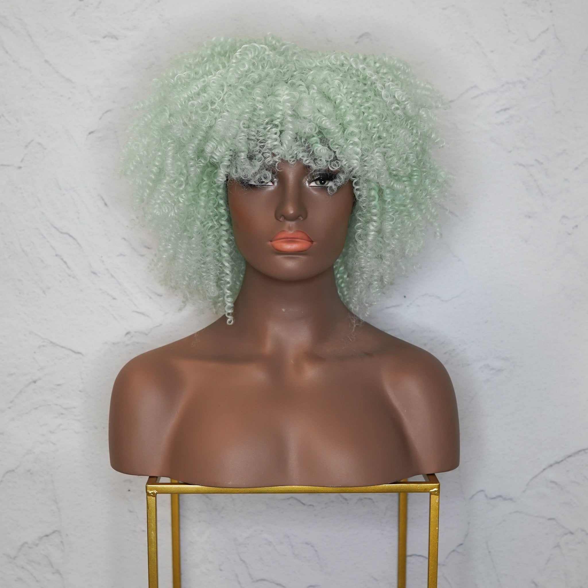 JAYDA Mint Blue Afro Curl Wig - Milk & Honey Wigs