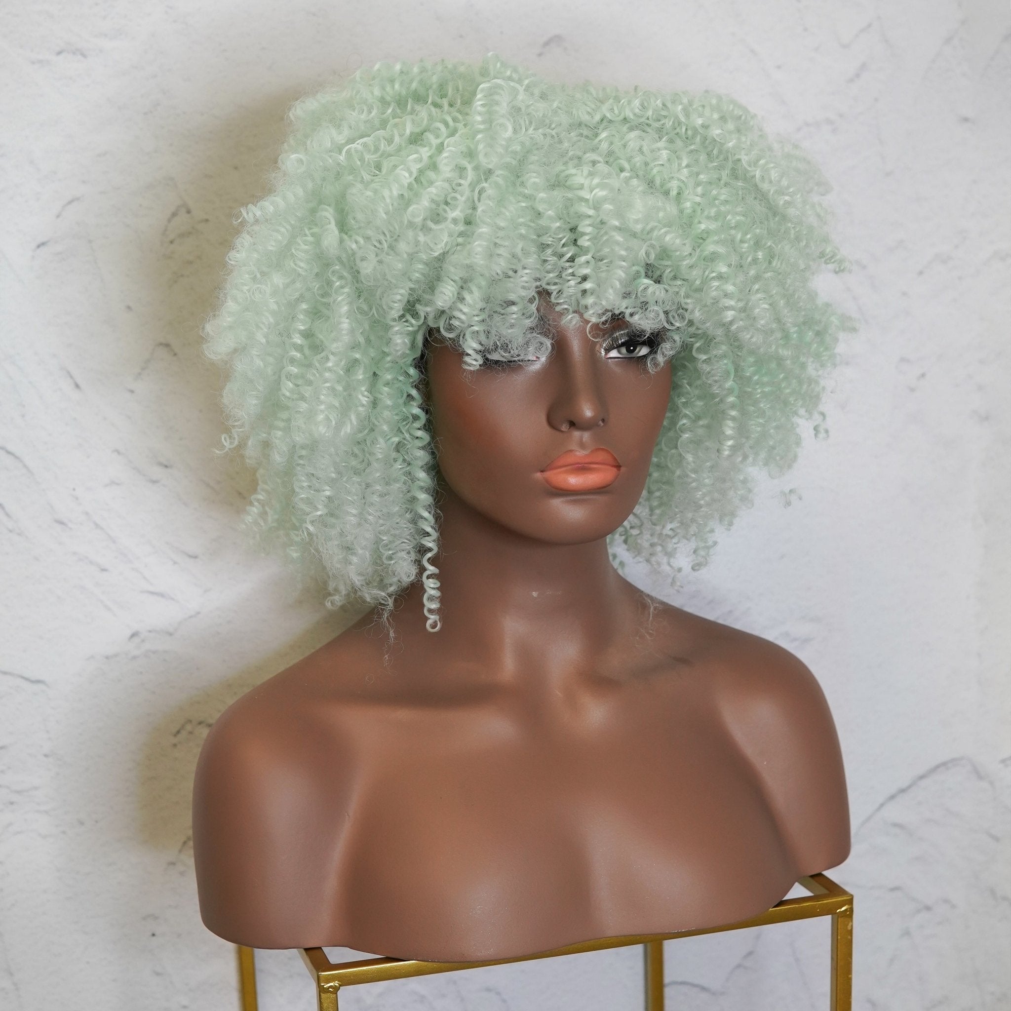 JAYDA Mint Blue Afro Curl Wig - Milk & Honey Wigs
