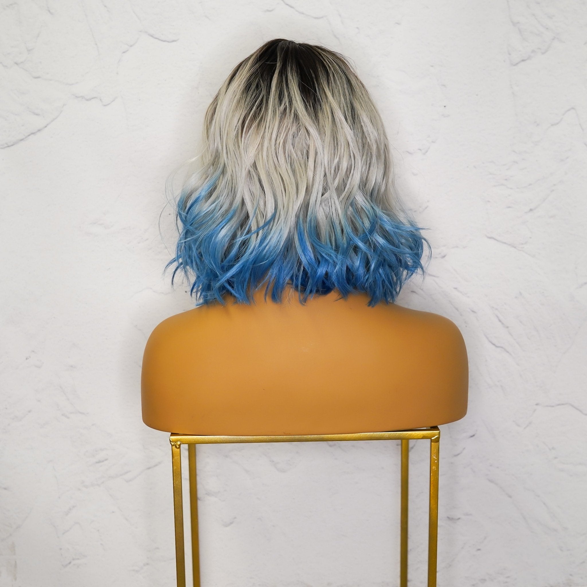 JORDAN Ombre Blue Bob Fringe Wig - Milk & Honey
