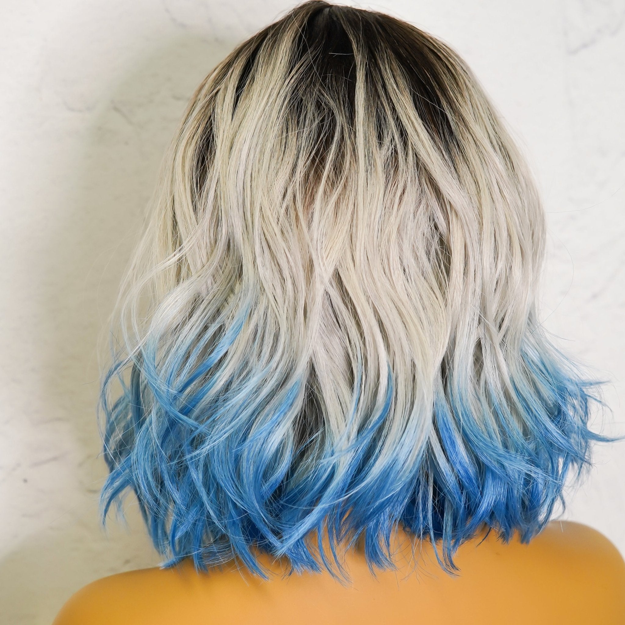 JORDAN Ombre Blue Bob Fringe Wig - Milk & Honey