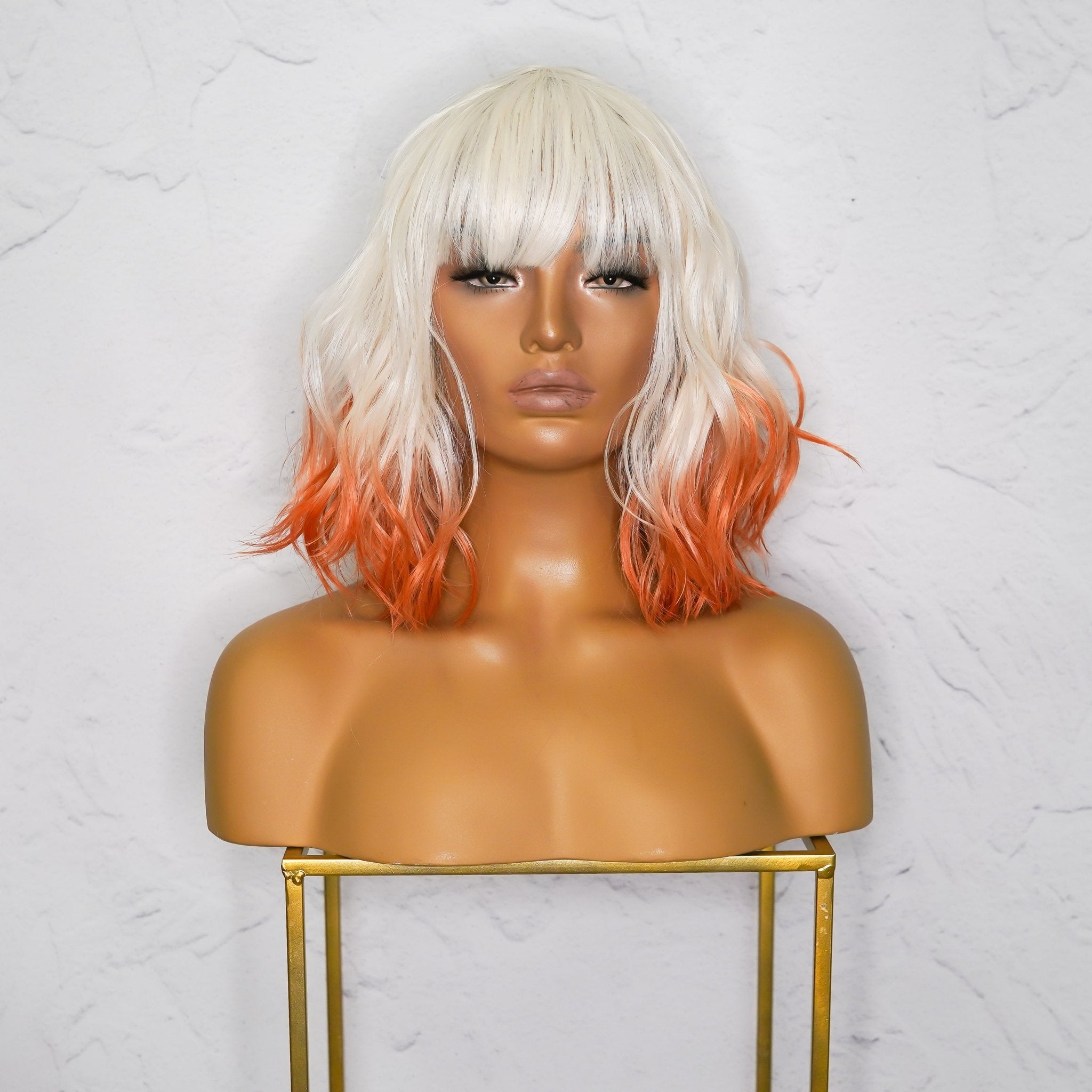 JORDAN Ombre Orange Bob Fringe Wig - Milk & Honey