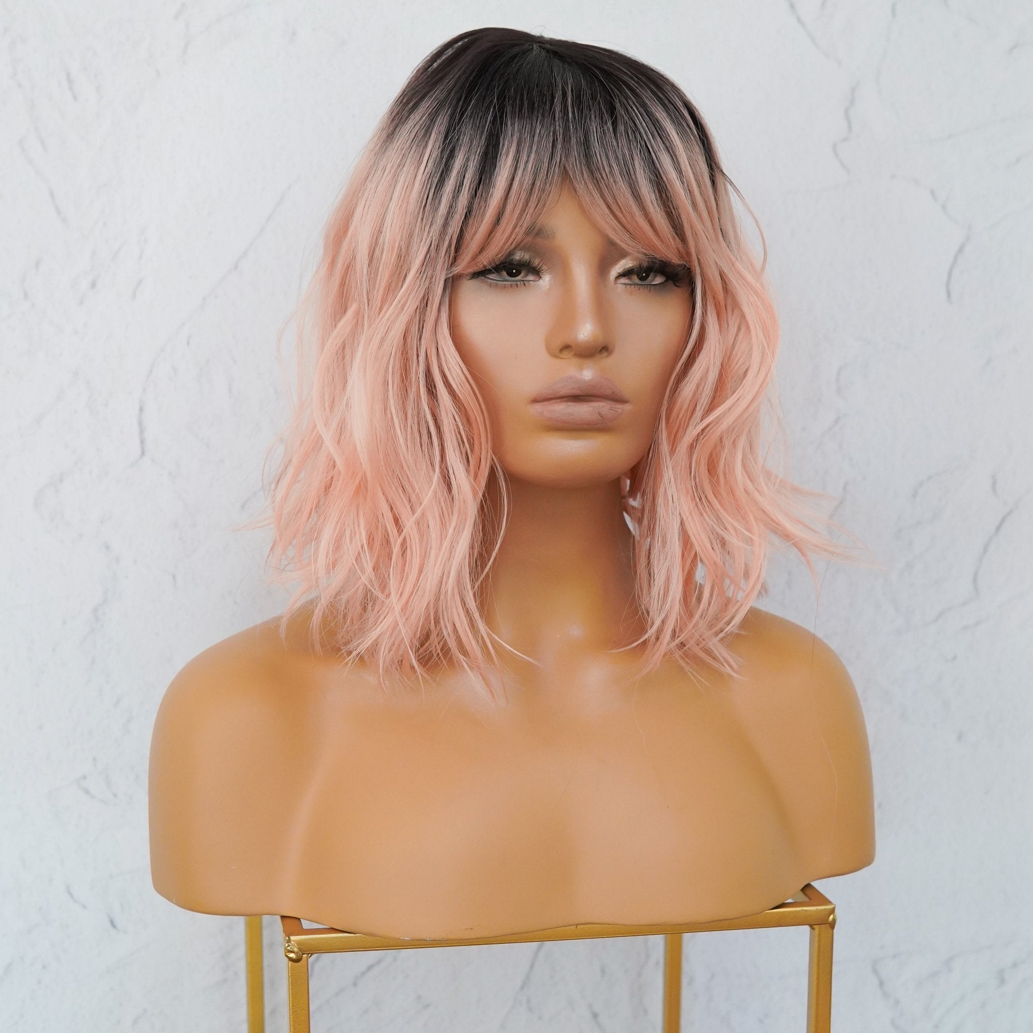 JORDAN Ombre Pink Bob Fringe Wig - Milk & Honey Wigs