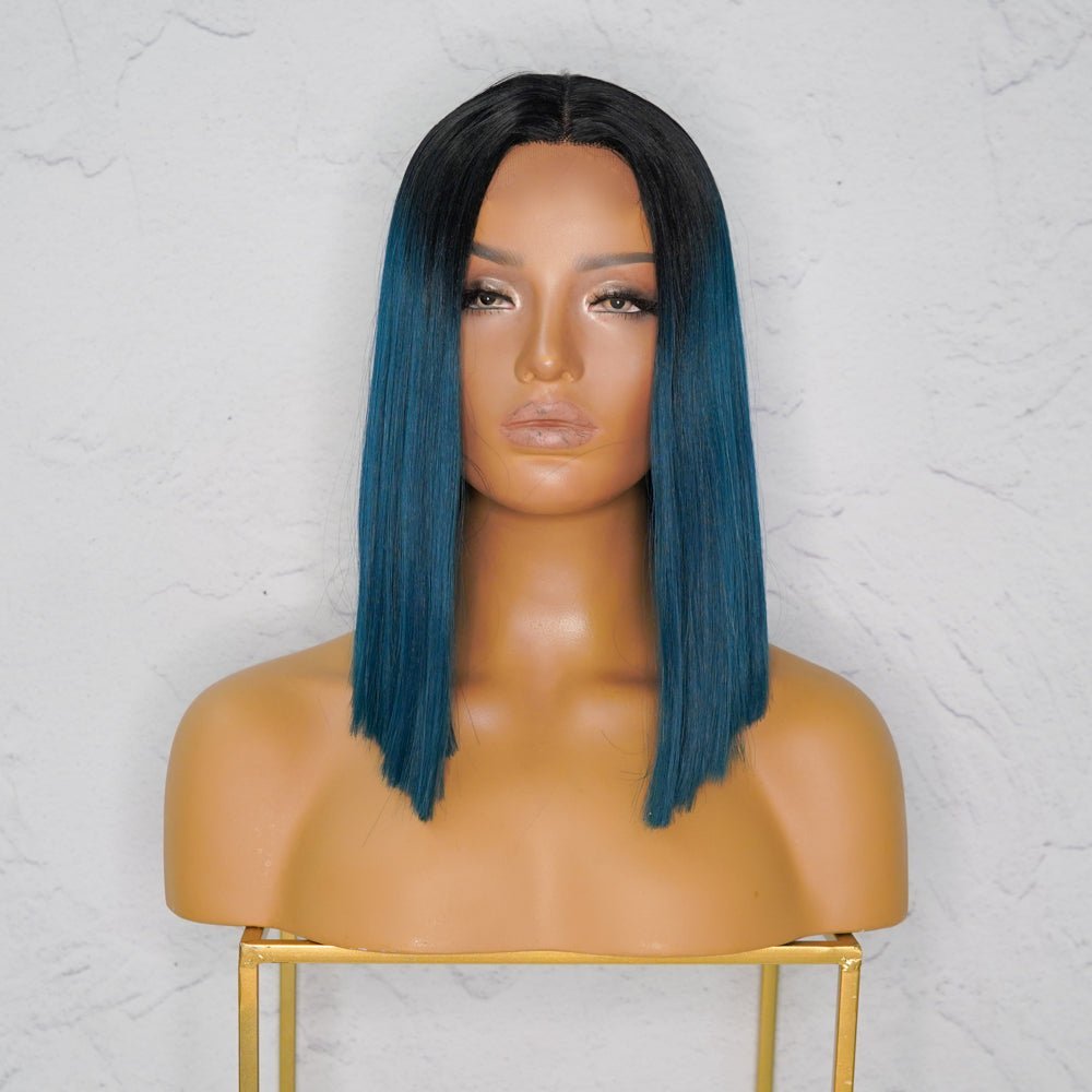 LAURA Teal Ombre Lace Front Wig - Milk & Honey Wigs