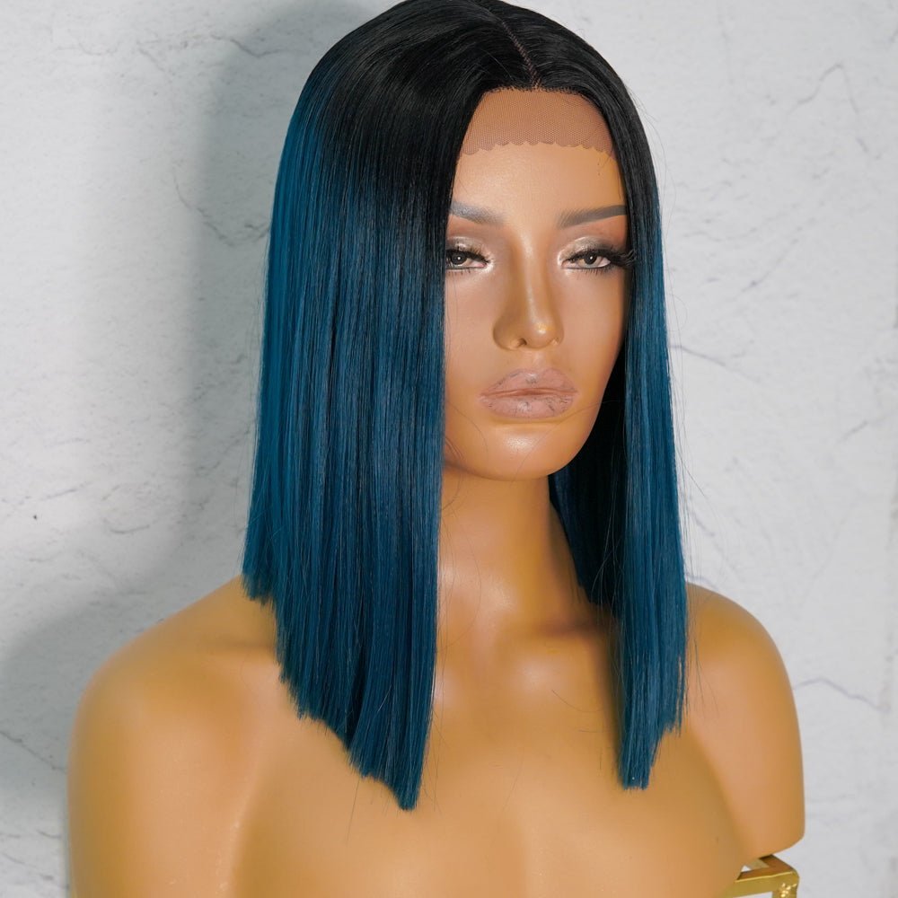 LAURA Teal Ombre Lace Front Wig - Milk & Honey Wigs