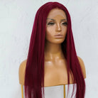LILLY Burgundy Red Human Hair Lace Front Wig - Milk & Honey Wigs