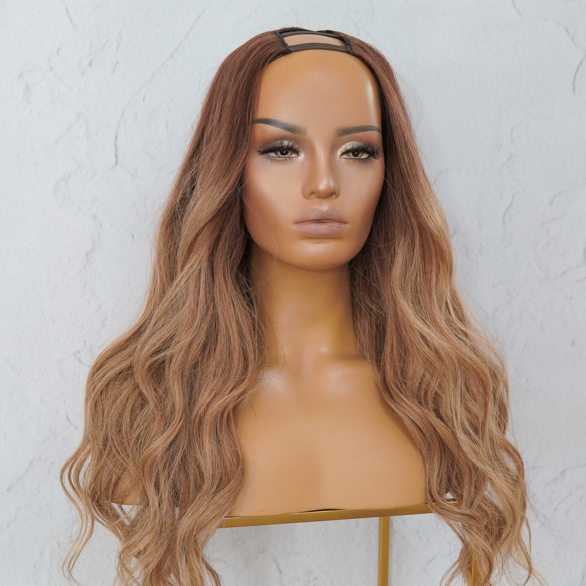 LUKA Ombre Brown Human Hair U Part Wig - Milk & Honey