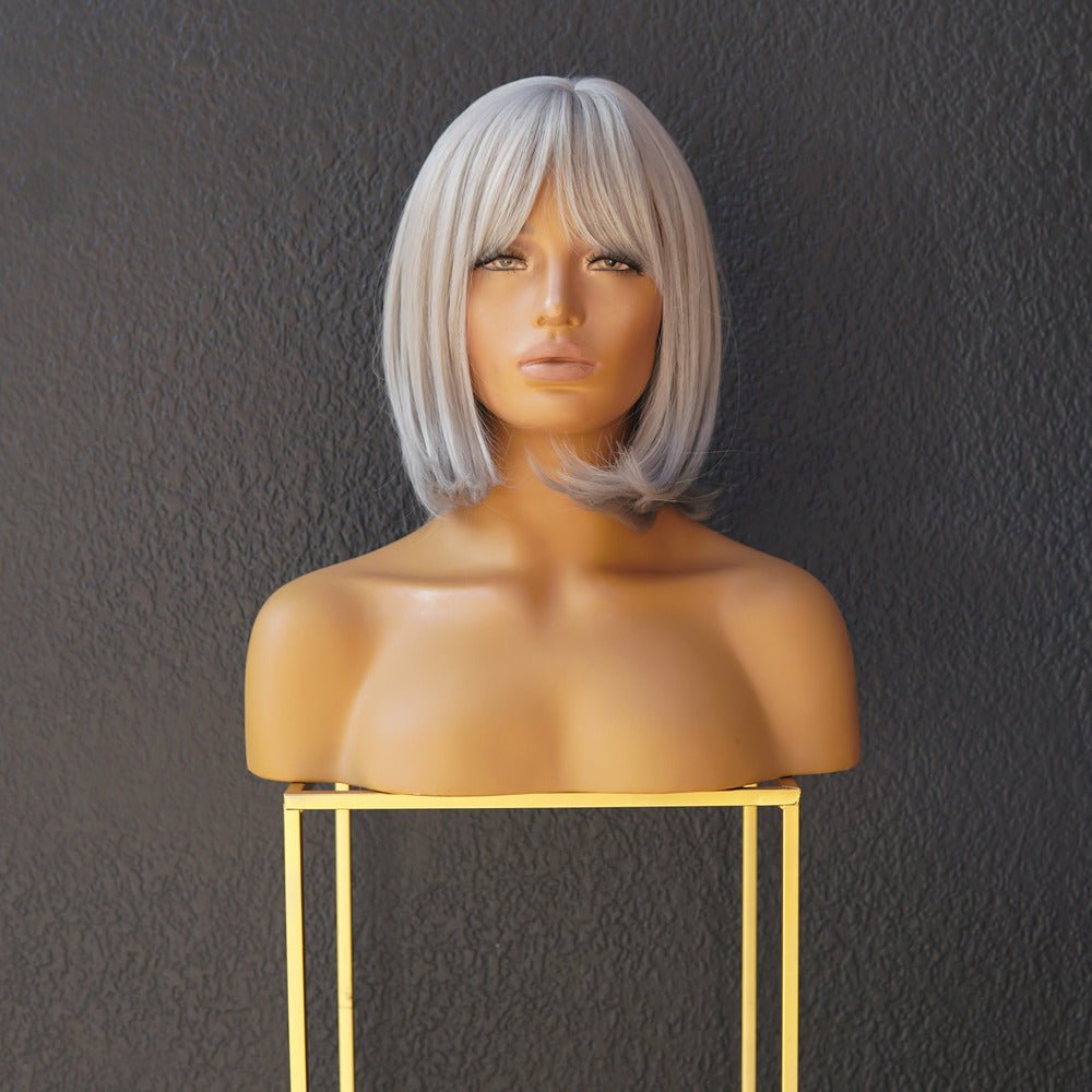 MIAH Silver Fringe Bob Wig - Milk & Honey