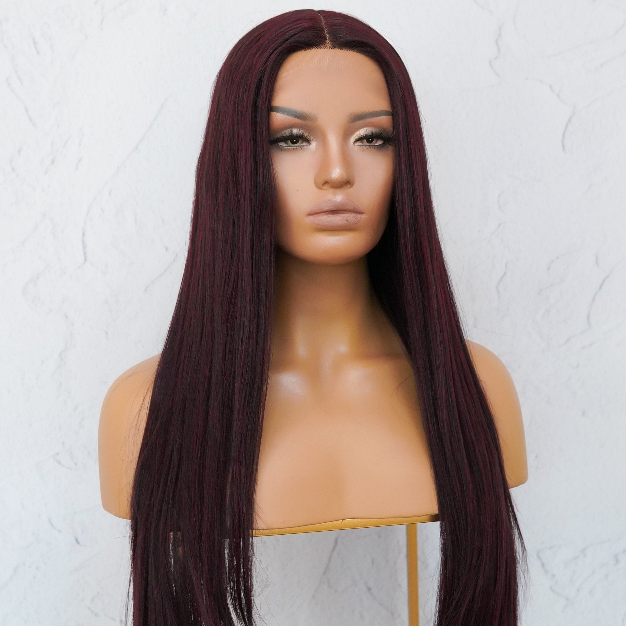 MICHELLE Burgundy Lace Front Wig - Milk & Honey Wigs