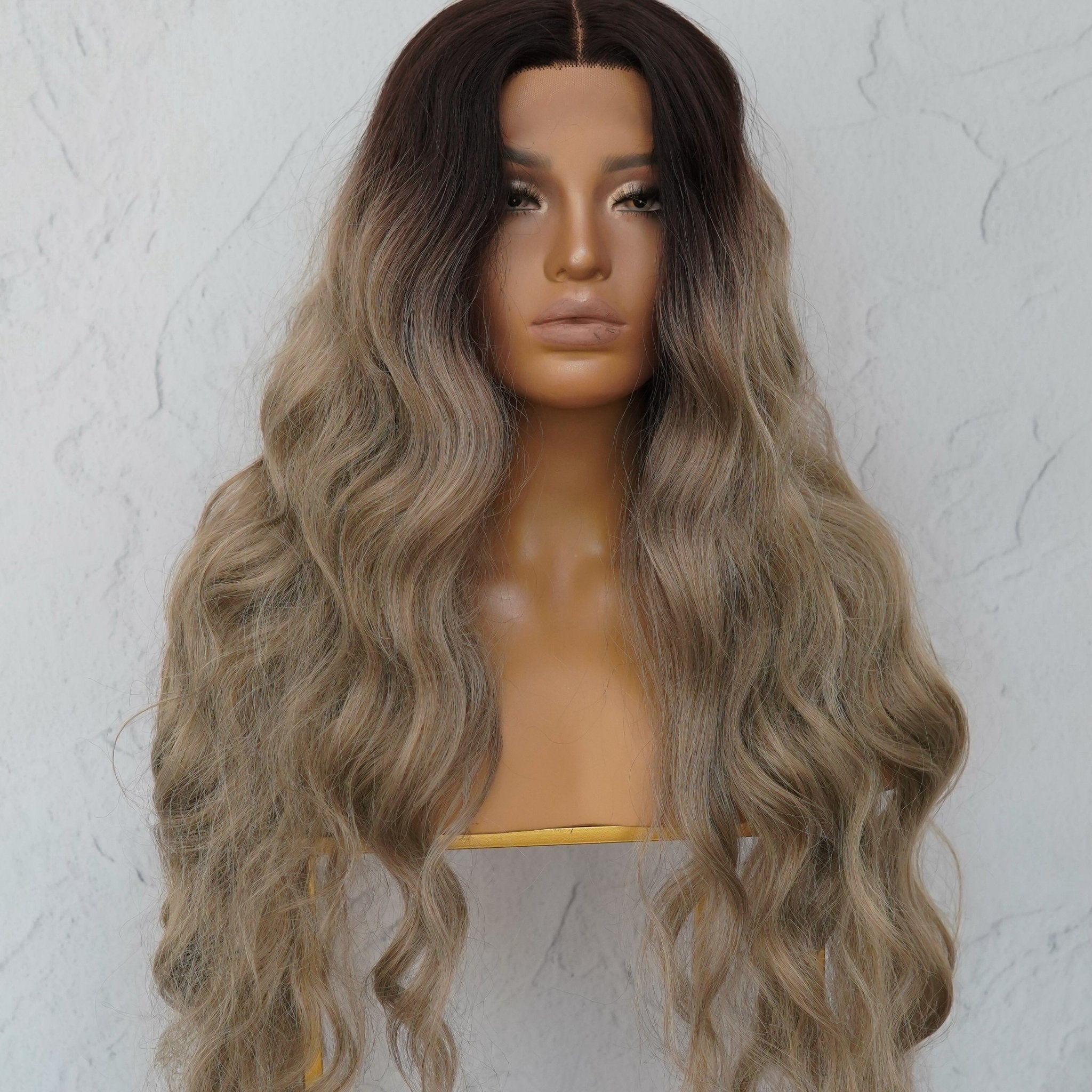 NERA Ombre Ash Blonde 30" Lace Front Wig - Milk & Honey