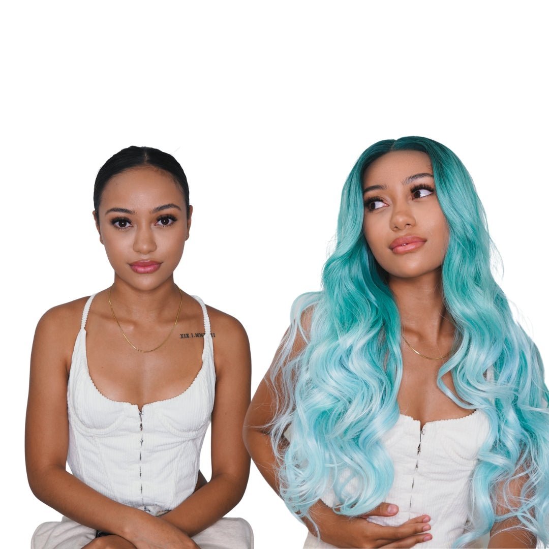 POLLY Ombre Blue 30" Lace Front Wig - Milk & Honey Wigs