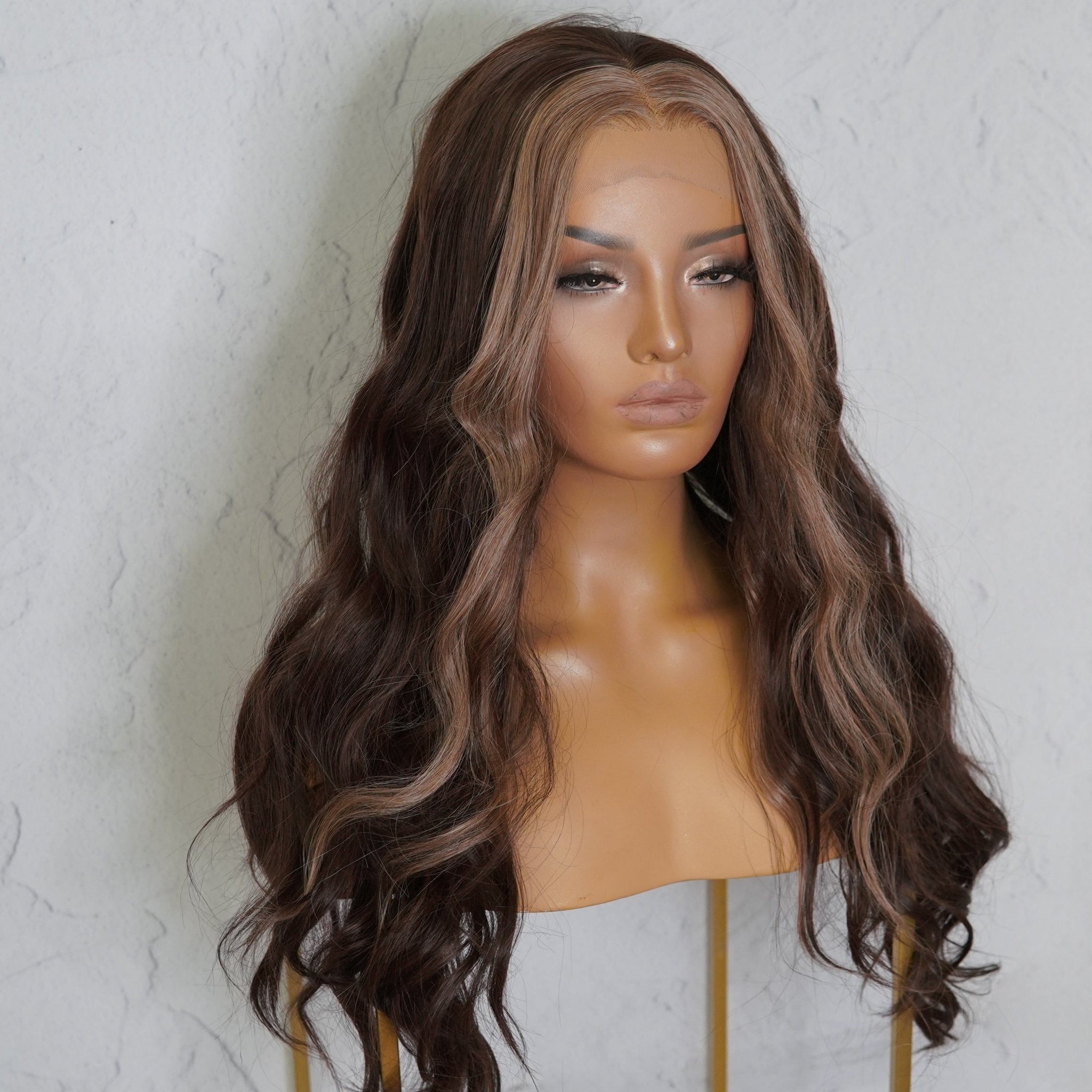 RINATA Ombre Brown Lace Front Wig - Milk & Honey