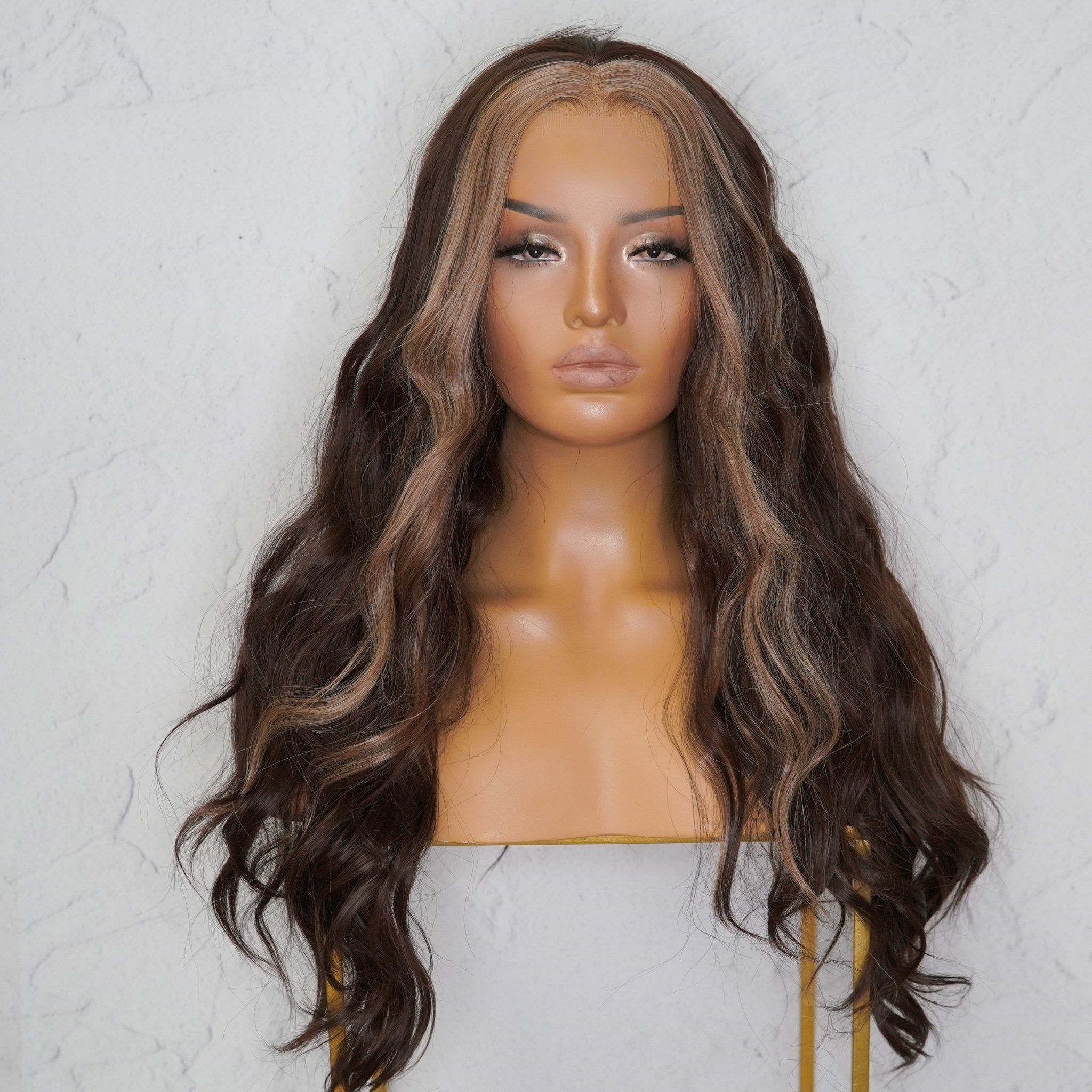 RINATA Ombre Brown Lace Front Wig - Milk & Honey