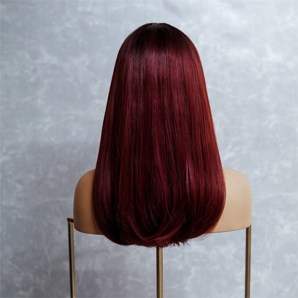 ROSÈ Red Ombre Fringe Wig - Milk & Honey Wigs