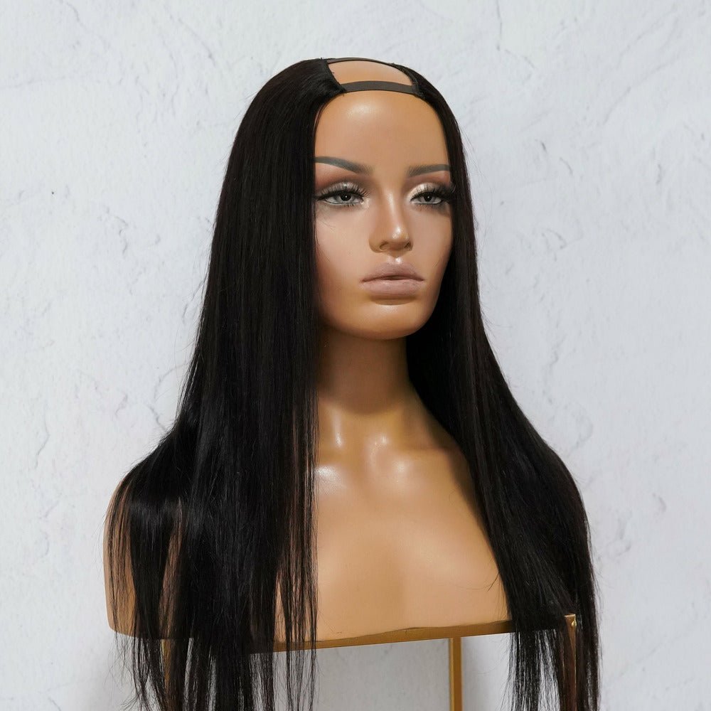 SARAH Black Human Hair U Part Wig - Milk & Honey