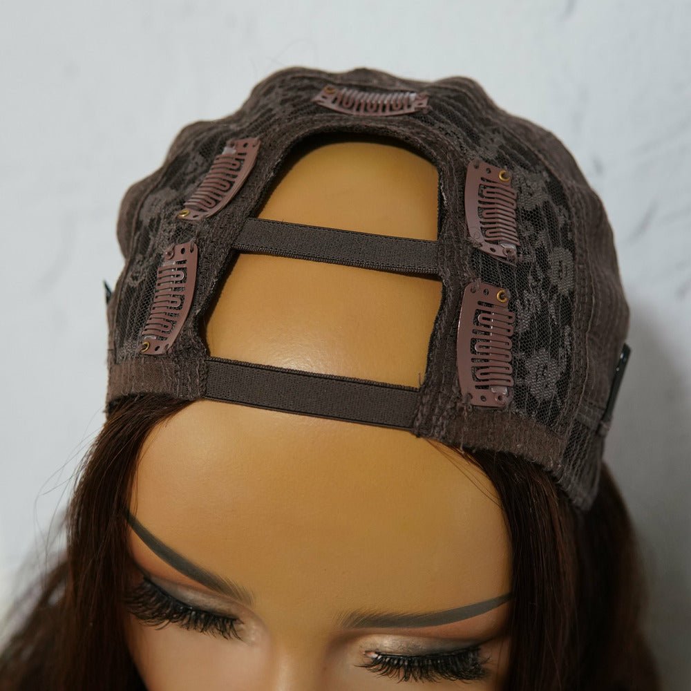 SARAH Black Human Hair U Part Wig - Milk & Honey