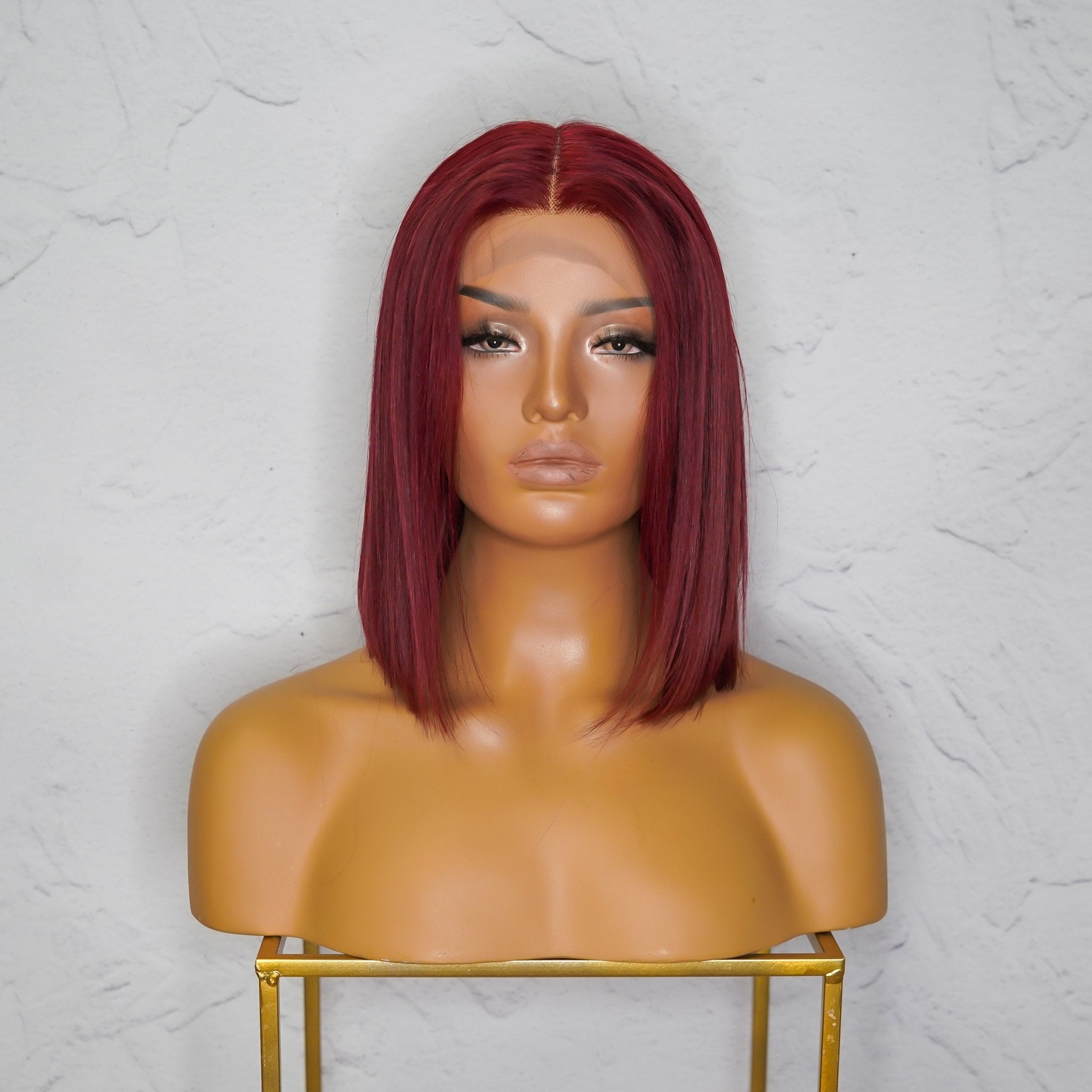 SPICE Red Human Hair Lace Front Wig ** READY TO SHIP ** - Milk & Honey Wigs