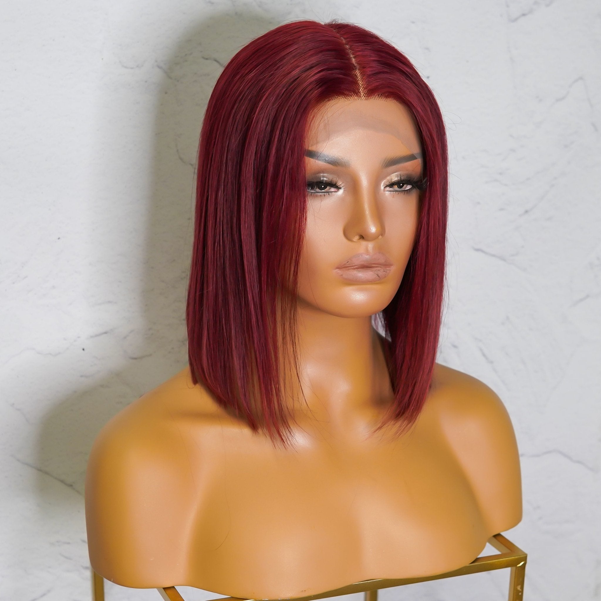 SPICE Red Human Hair Lace Front Wig ** READY TO SHIP ** - Milk & Honey